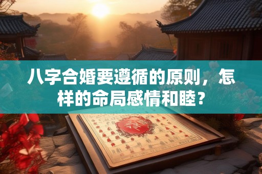 八字合婚要遵循的原则，怎样的命局感情和睦？