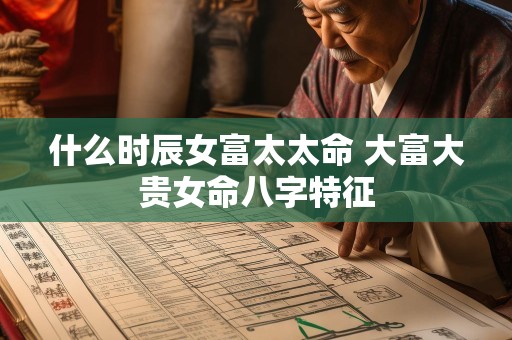 什么时辰女富太太命 大富大贵女命八字特征