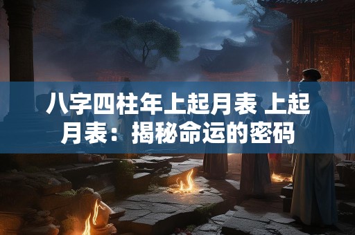 八字四柱年上起月表 上起月表：揭秘命运的密码