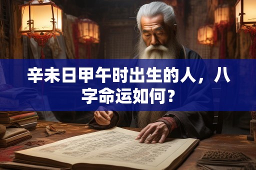 辛未日甲午时出生的人，八字命运如何？