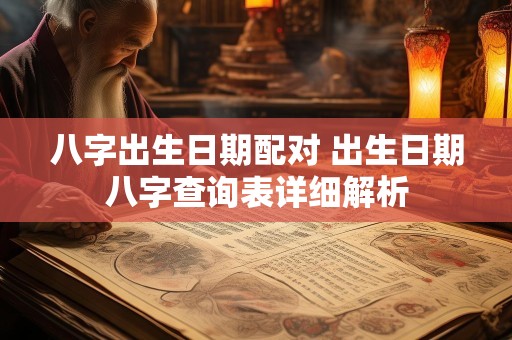 八字出生日期配对 出生日期八字查询表详细解析