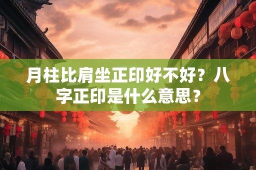 月柱比肩坐正印好不好？八字正印是什么意思？