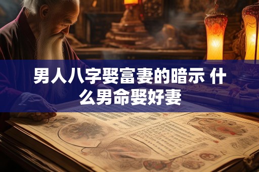 男人八字娶富妻的暗示 什么男命娶好妻