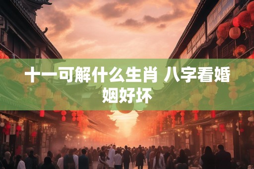 十一可解什么生肖 八字看婚姻好坏