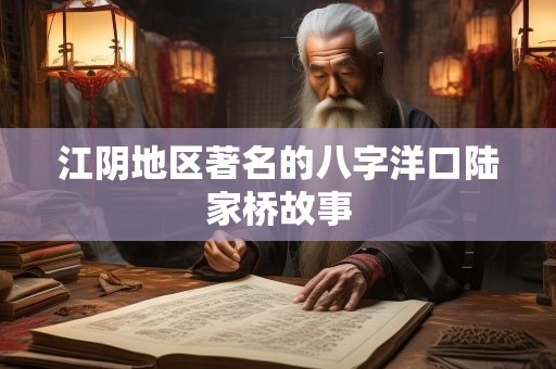 江阴地区著名的八字洋口陆家桥故事