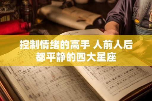 控制情绪的高手 人前人后都平静的四大星座