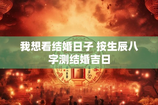 我想看结婚日子 按生辰八字测结婚吉日