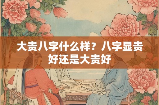 大贵八字什么样？八字显贵好还是大贵好