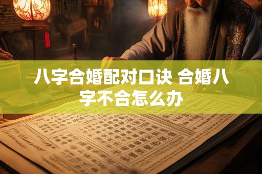 八字合婚配对口诀 合婚八字不合怎么办