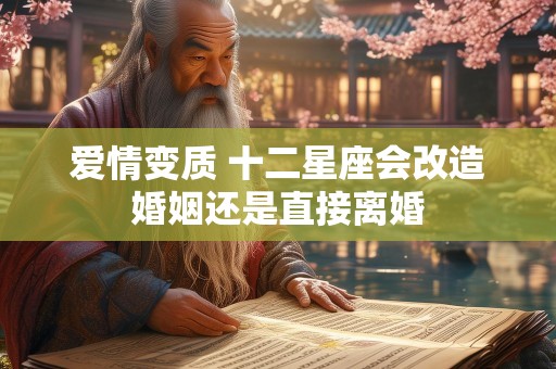 爱情变质 十二星座会改造婚姻还是直接离婚