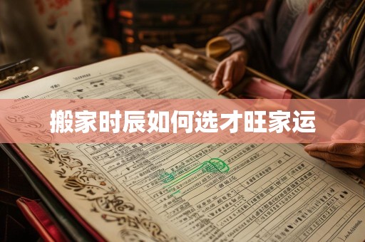 搬家时辰如何选才旺家运
