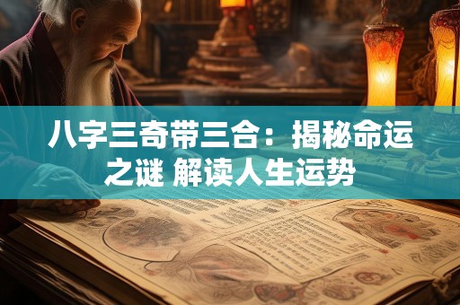 八字三奇带三合：揭秘命运之谜 解读人生运势