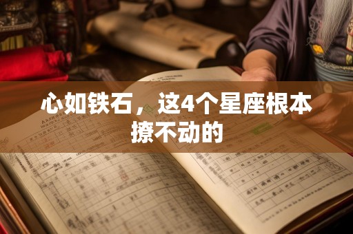 心如铁石，这4个星座根本撩不动的