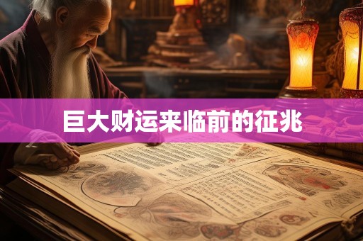 巨大财运来临前的征兆