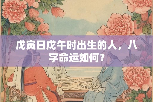 戊寅日戊午时出生的人，八字命运如何？