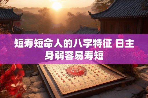 短寿短命人的八字特征 日主身弱容易寿短