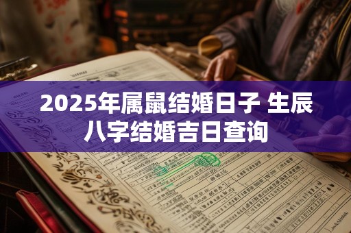 2025年属鼠结婚日子 生辰八字结婚吉日查询