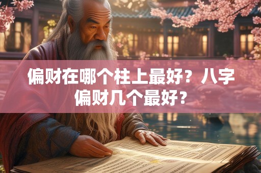 偏财在哪个柱上最好？八字偏财几个最好？