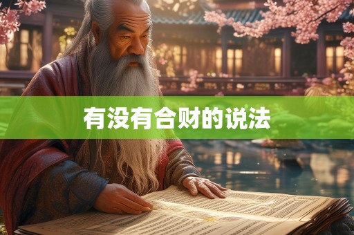 有没有合财的说法