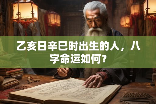乙亥日辛巳时出生的人，八字命运如何？