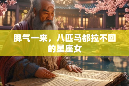 脾气一来，八匹马都拉不回的星座女