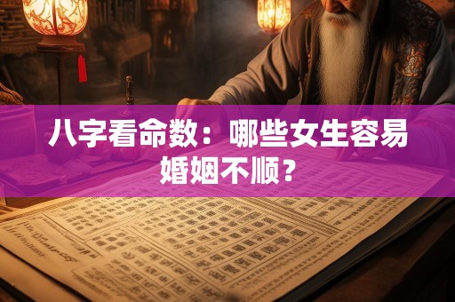 八字看命数：哪些女生容易婚姻不顺？