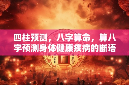 四柱预测，八字算命，算八字预测身体健康疾病的断语
