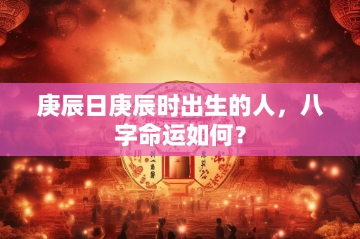 庚辰日庚辰时出生的人，八字命运如何？