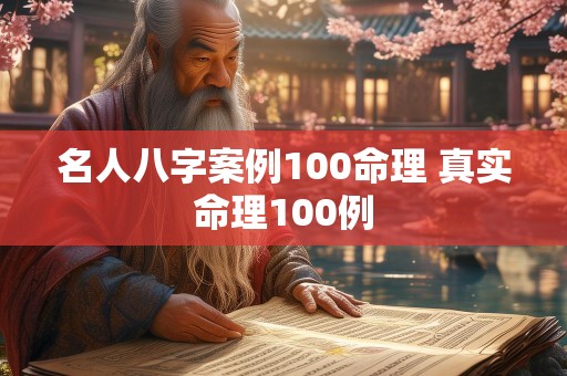 名人八字案例100命理 真实命理100例