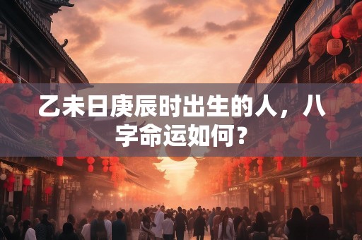 乙未日庚辰时出生的人，八字命运如何？