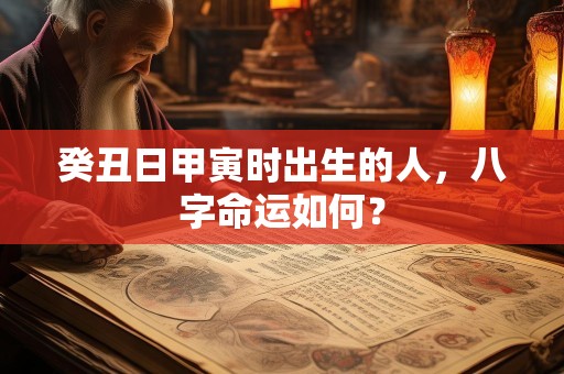 癸丑日甲寅时出生的人，八字命运如何？