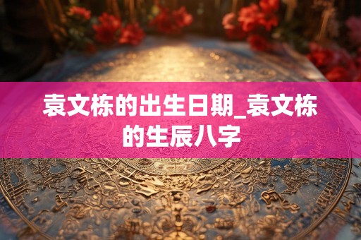 袁文栋的出生日期_袁文栋的生辰八字