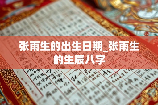 张雨生的出生日期_张雨生的生辰八字