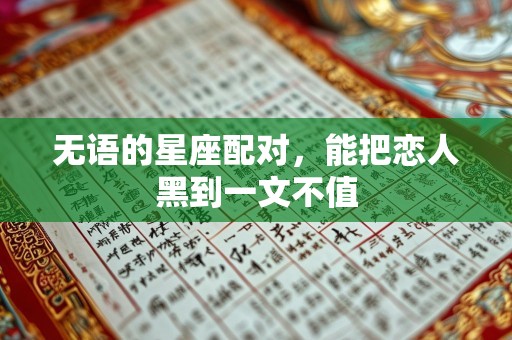 无语的星座配对，能把恋人黑到一文不值