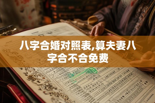 八字合婚对照表,算夫妻八字合不合免费