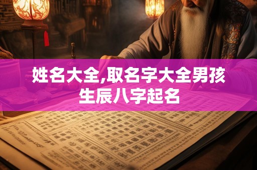 姓名大全,取名字大全男孩生辰八字起名
