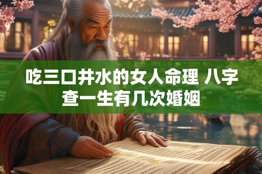 吃三口井水的女人命理 八字查一生有几次婚姻