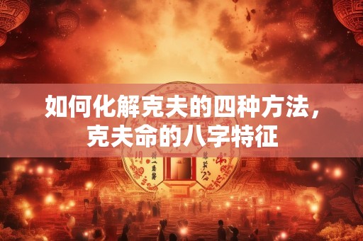 如何化解克夫的四种方法，克夫命的八字特征