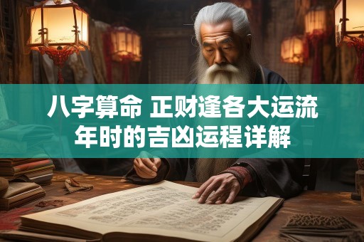 八字算命 正财逢各大运流年时的吉凶运程详解