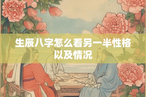生辰八字怎么看另一半性格以及情况