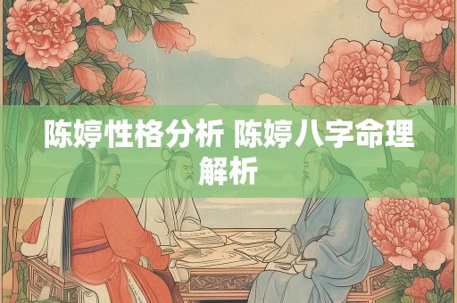 陈婷性格分析 陈婷八字命理解析