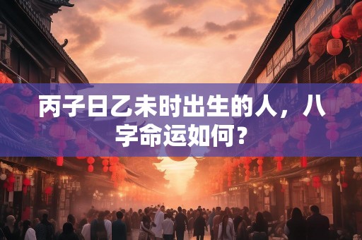 丙子日乙未时出生的人，八字命运如何？