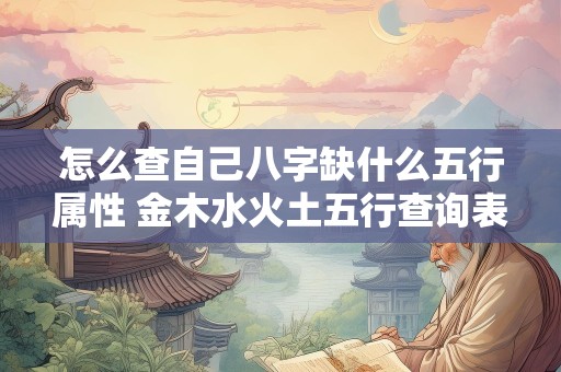 怎么查自己八字缺什么五行属性 金木水火土五行查询表
