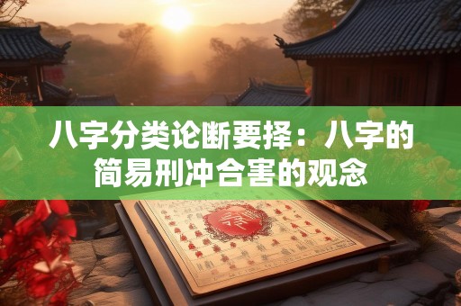 八字分类论断要择：八字的简易刑冲合害的观念