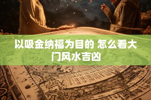 以吸金纳福为目的 怎么看大门风水吉凶