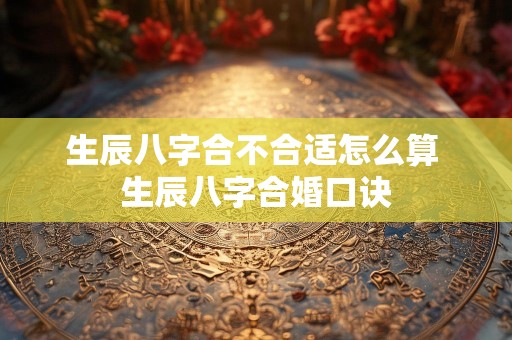 生辰八字合不合适怎么算 生辰八字合婚口诀