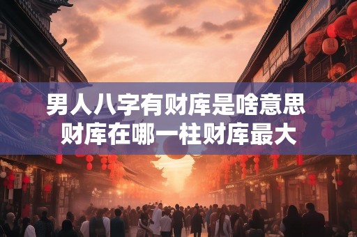 男人八字有财库是啥意思 财库在哪一柱财库最大