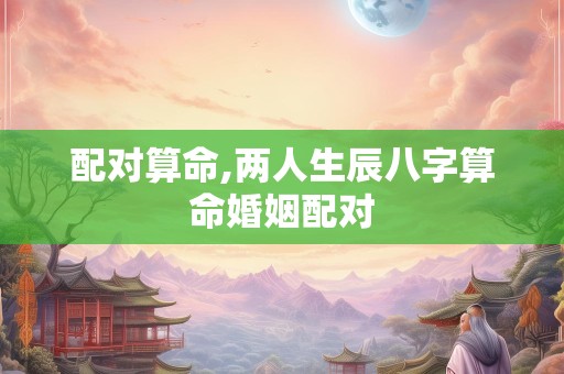 配对算命,两人生辰八字算命婚姻配对