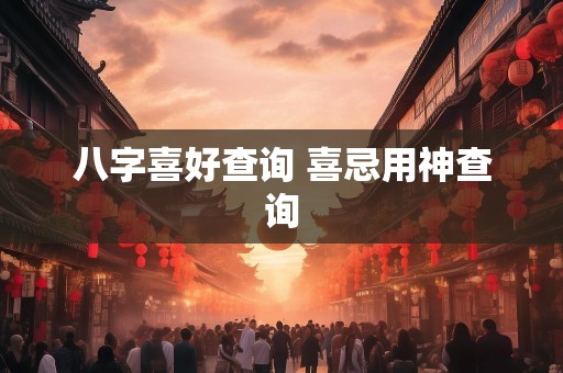 八字喜好查询 喜忌用神查询