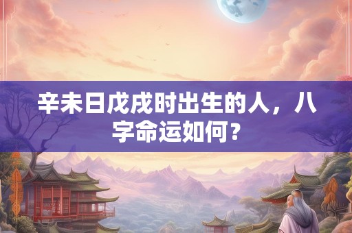辛未日戊戌时出生的人，八字命运如何？